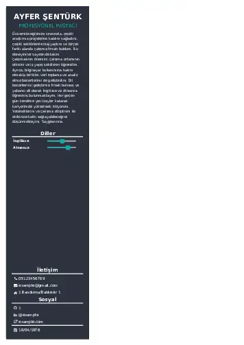 Pastacı Cv Örnekleri cv indir